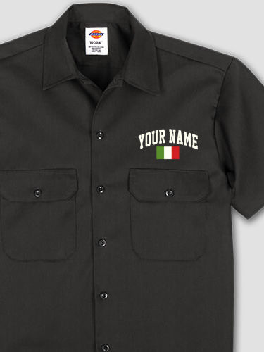 Italian Flag Varsity : Embroidered Work Shirts