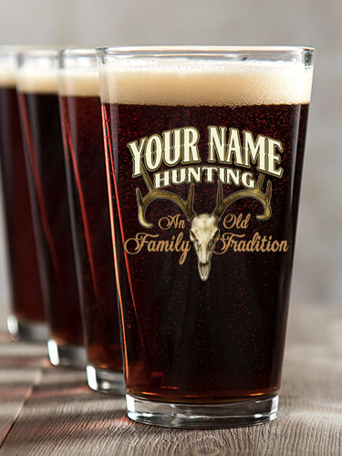 Hunting Family Tradition : Pint Glasses - Color Printed