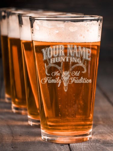 Hunting Family Tradition : Pint Glasses - Engraved