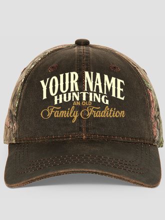 Hunting Family Tradition : Embroidered 2-Tone Camo Hats