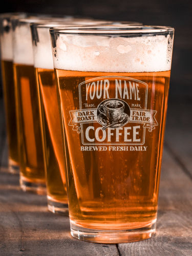 Coffee : Pint Glasses - Engraved