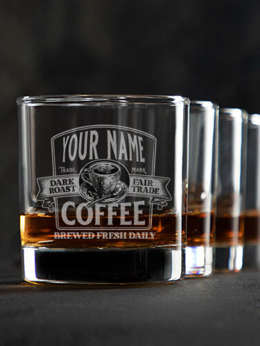 Coffee : Rocks Glasses - Engraved