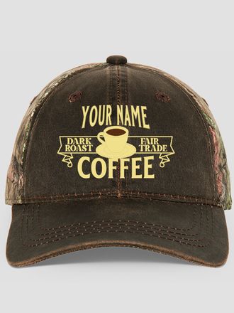 Coffee : Embroidered 2-Tone Camo Hats