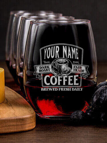 Coffee : Cheese Board Wine Glass Gift Sets - Engraved