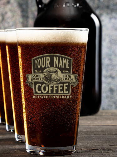 Coffee : Growler Pint Glass Gift Sets - Color Printed