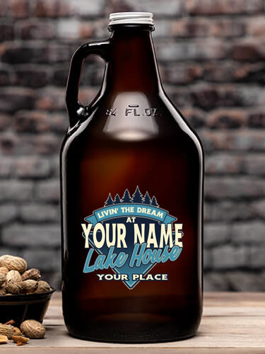 Livin' The Dream Lake House : Beer Growlers - Color Printed