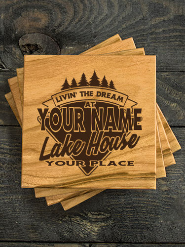 Livin' The Dream Lake House : Coasters - Engraved