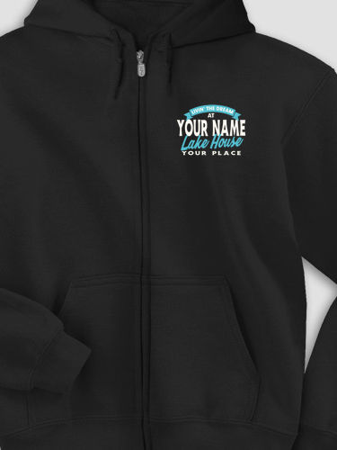 Livin' The Dream Lake House : Embroidered Zip Hoodies