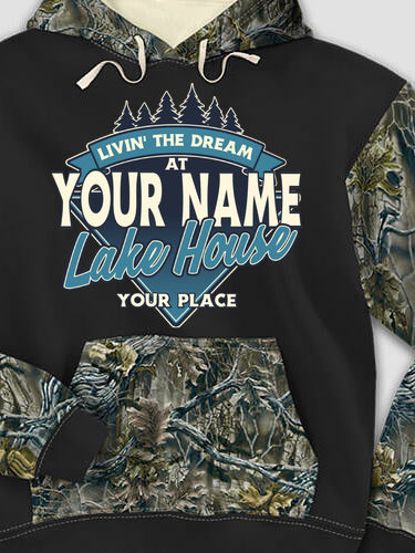 Livin' The Dream Lake House : Printed 2-Tone Camo Hoodies