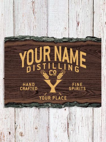 Distilling Company : Faux Sliced Log Plaque