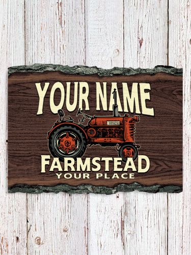 Farmstead : Faux Sliced Log Plaque