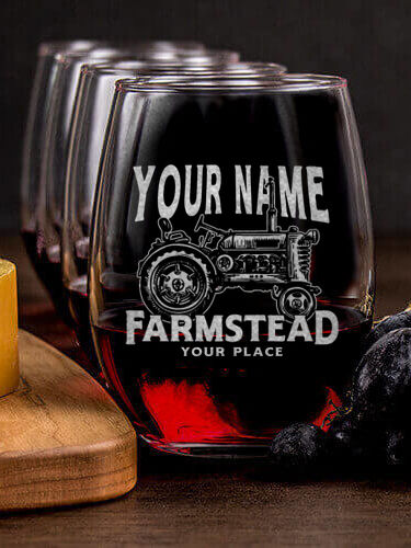 Farmstead : Cheese Board Wine Glass Gift Sets - Engraved