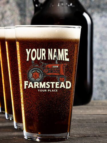 Farmstead : Growler Pint Glass Gift Sets - Color Printed