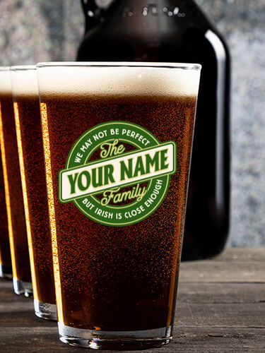 Perfectly Irish : Growler Pint Glass Gift Sets - Color Printed