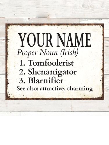 Irish Definition : Tin Signs