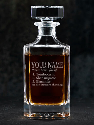 Irish Definition : Whiskey Decanter - Engraved