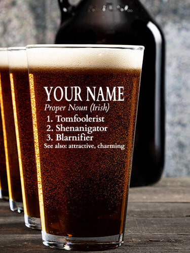 Irish Definition : Growler Pint Glass Gift Sets - Color Printed