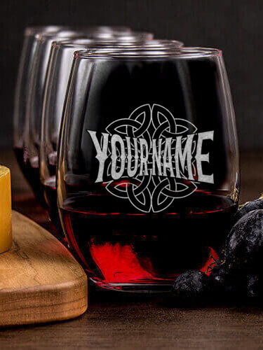 Celtic Heritage : Cheese Board Wine Glass Gift Sets - Engraved