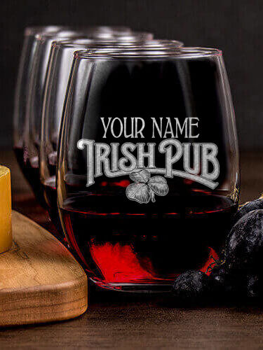 Irish Pub : Cheese Board Wine Glass Gift Sets - Engraved