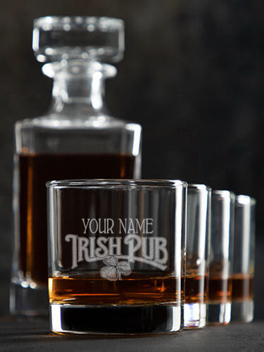 Irish Pub : Decanter Rocks Glass Gift Sets - Engraved