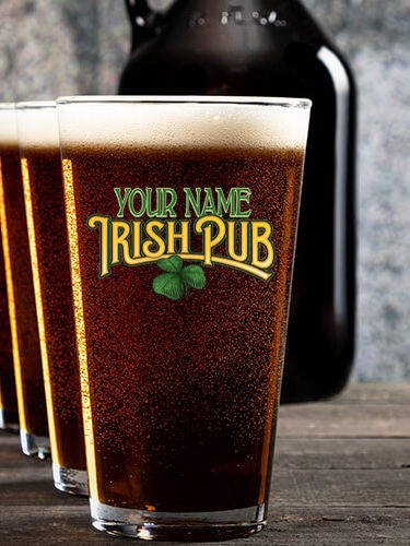 Irish Pub : Growler Pint Glass Gift Sets - Color Printed