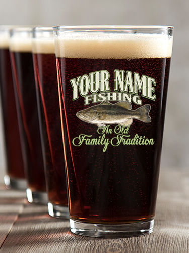 Fishing Family Tradition : Pint Glasses - Color Printed