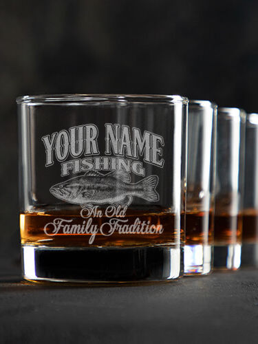 Fishing Family Tradition : Rocks Glasses - Engraved