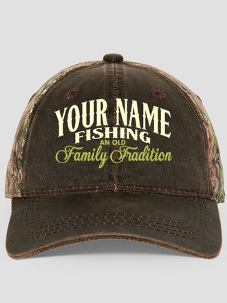 Fishing Family Tradition : Embroidered 2-Tone Camo Hats