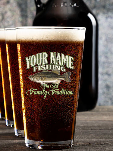 Fishing Family Tradition : Growler Pint Glass Gift Sets - Color Printed