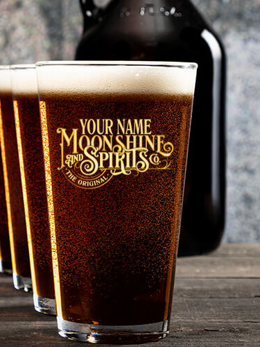 Moonshine and Spirits : Growler Pint Glass Gift Sets - Color Printed