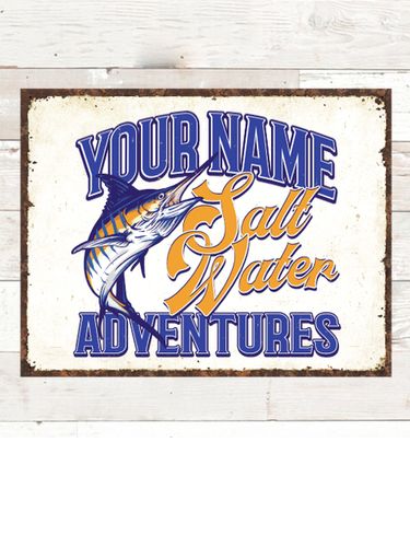 Salt Water Adventures : Tin Signs