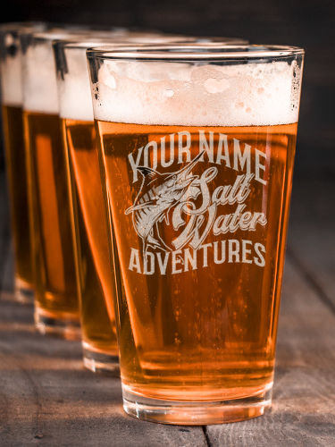 Salt Water Adventures : Pint Glasses - Engraved