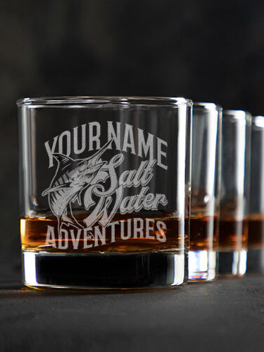Salt Water Adventures : Rocks Glasses - Engraved