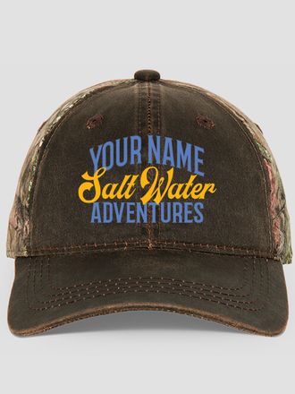 Salt Water Adventures : Embroidered 2-Tone Camo Hats