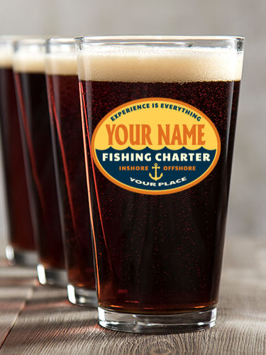 Fishing Charter : Pint Glasses - Color Printed