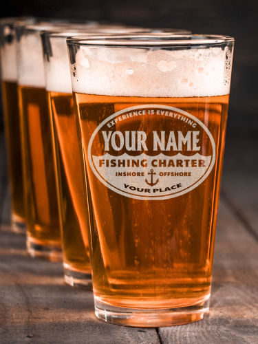 Fishing Charter : Pint Glasses - Engraved