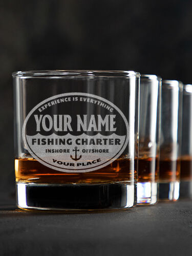Fishing Charter : Rocks Glasses - Engraved