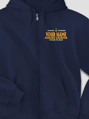 Fishing Charter : Embroidered Zip Hoodies