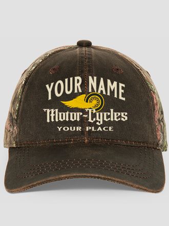 Classic Motorcycles : Embroidered 2-Tone Camo Hats