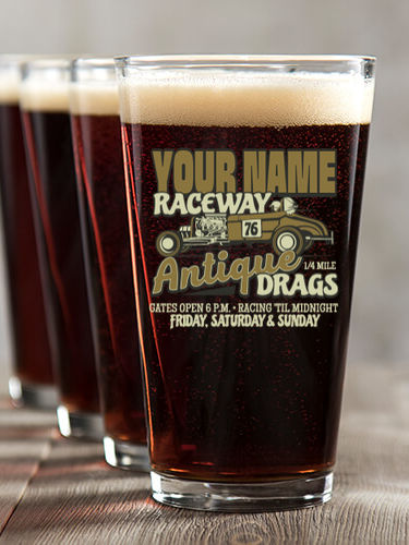 Antique Drag Race : Pint Glasses - Color Printed