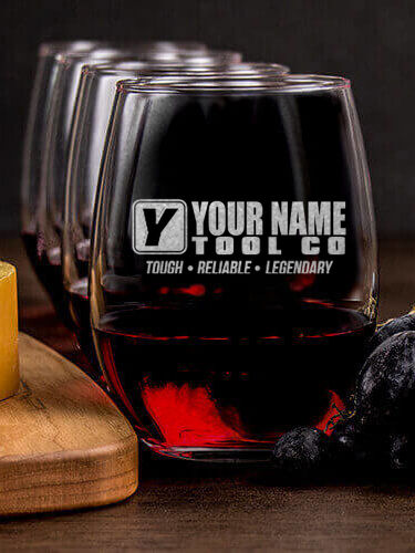 Tool Company : Cheese Board Wine Glass Gift Sets - Engraved