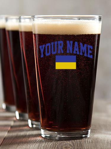 Ukrainian Varsity : Pint Glasses - Color Printed