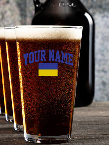 Ukrainian Varsity : Growler Pint Glass Gift Sets - Color Printed