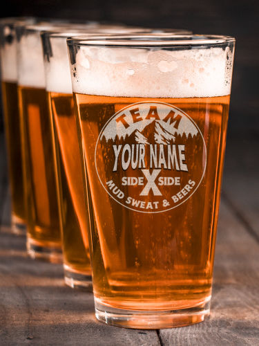 Team Side By Side : Pint Glasses - Engraved