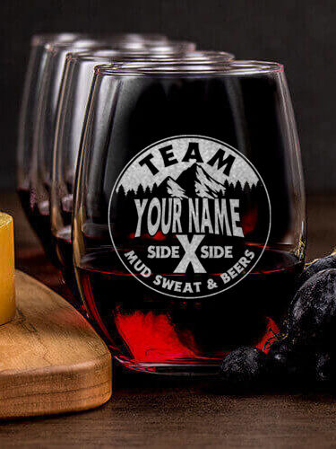 Team Side By Side : Cheese Board Wine Glass Gift Sets - Engraved