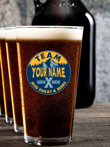 Team Side By Side : Growler Pint Glass Gift Sets - Color Printed
