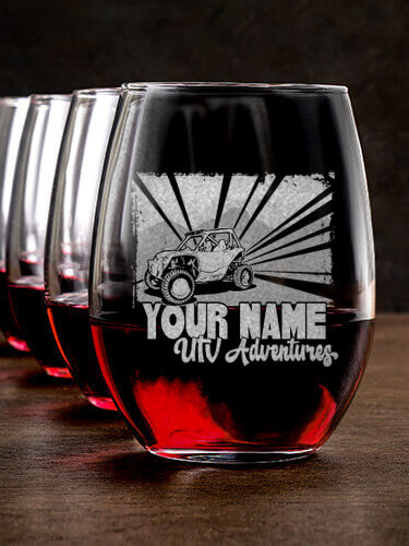 UTV Adventures : Stemless Wine Glasses - Engraved