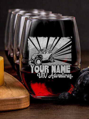 UTV Adventures : Cheese Board Wine Glass Gift Sets - Engraved