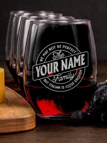 Perfectly Italian : Cheese Board Wine Glass Gift Sets - Engraved
