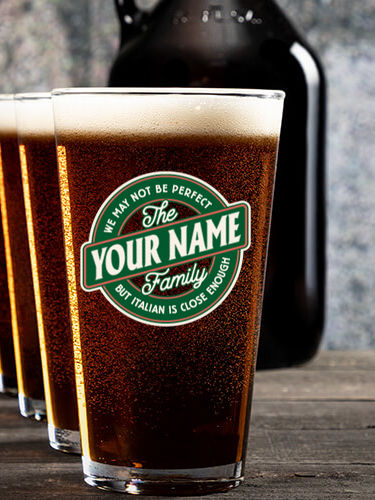 Perfectly Italian : Growler Pint Glass Gift Sets - Color Printed